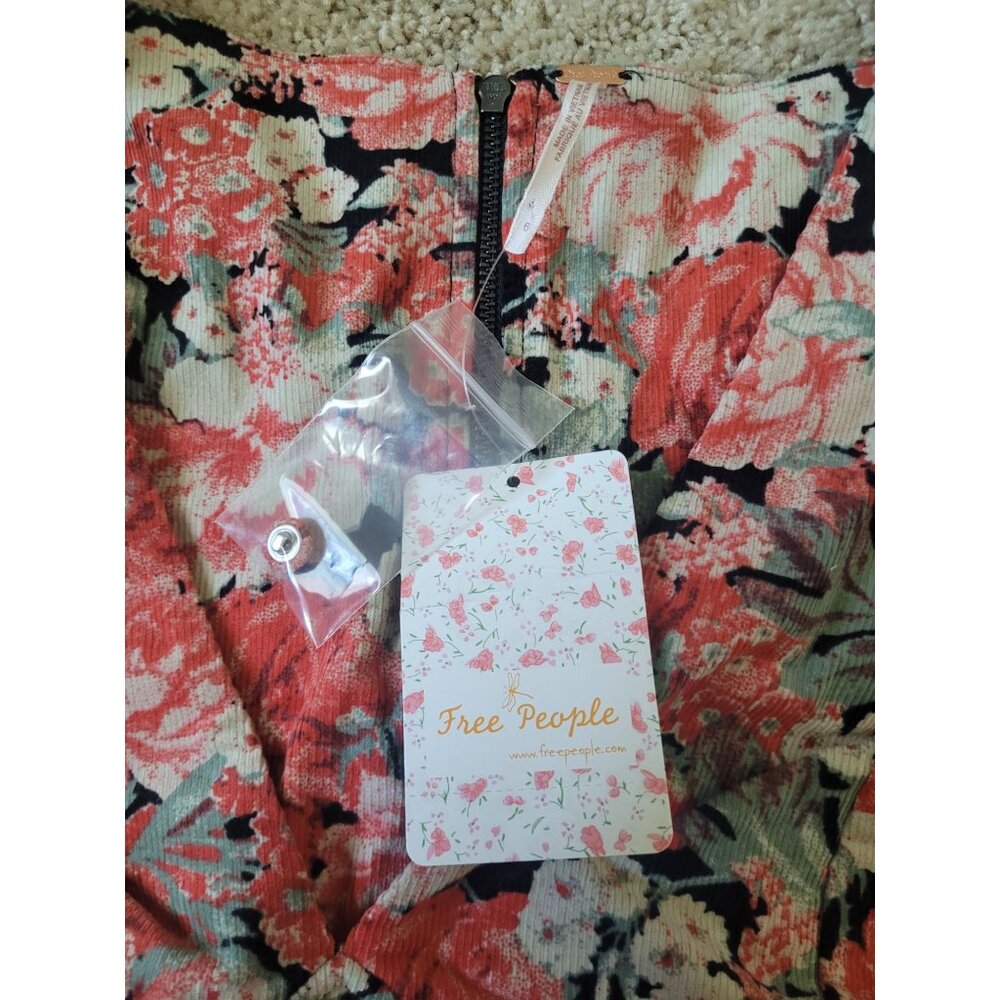 NWT Free People Womens Boho Flowers Size 6 Dress Indie Hippie Mini - Picture 5 of 6